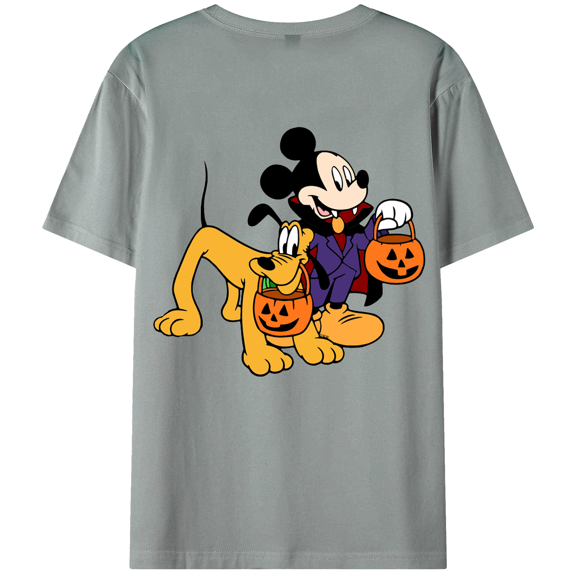 ミッキーマウス Mickey Mouse 綿100％ メンズ半袖Tシャツ（バックプリント） 通気性